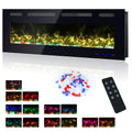 VILLABROT 42 Inch Ultra Thin Electric Fireplace Heater, Recessed & Wall Mounted Electric Fireplace Insert with Thermostat, 13 Flame Colors, Remote Control, 750/1500W for Living Room Bedroom