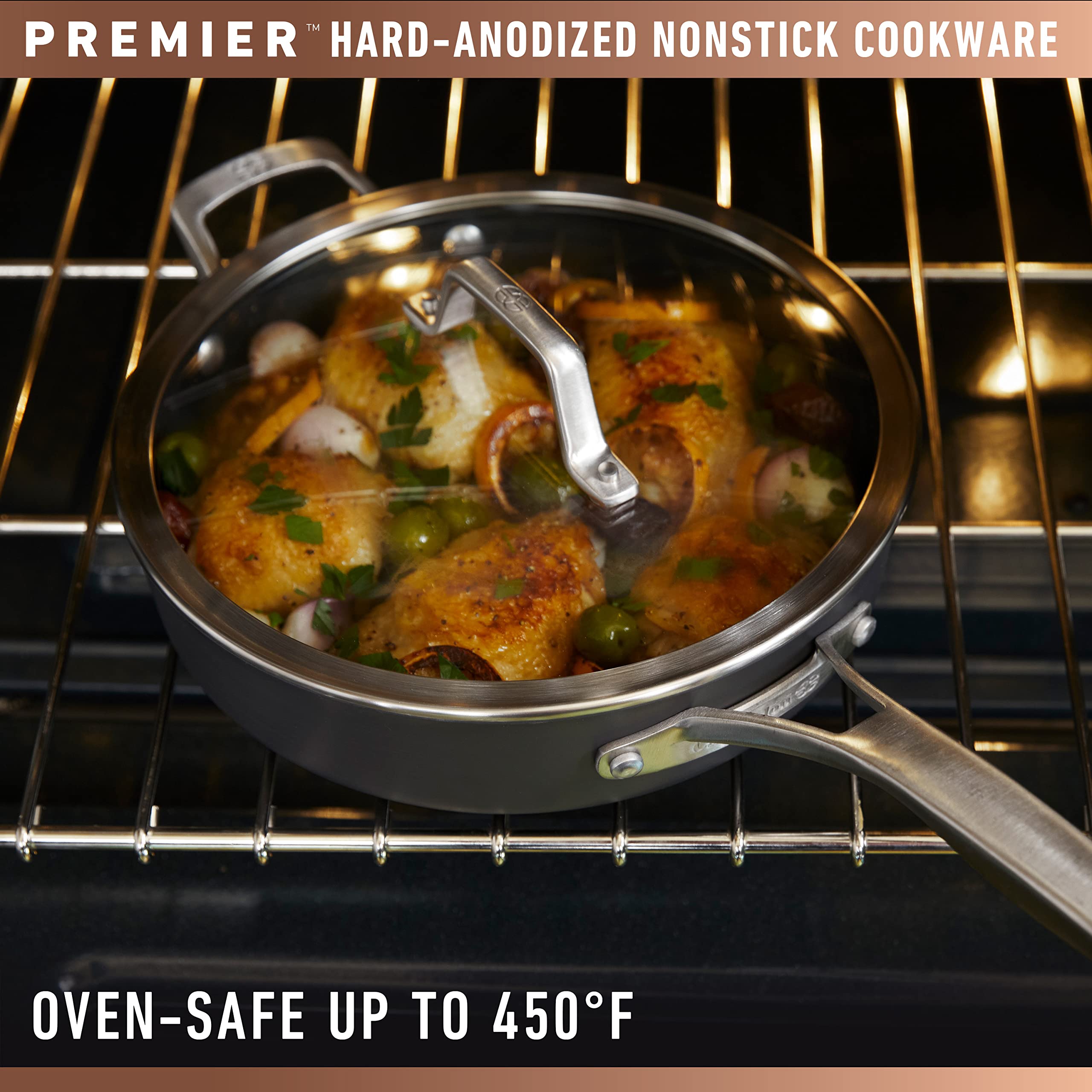 Calphalon Premier Hard-Anodized Nonstick Cookware 11-Piece Pots and Pans Set Dishwasher and Oven Safe with MineralShield Nonstick Technology Durable and Versatile Kitchen Cookware