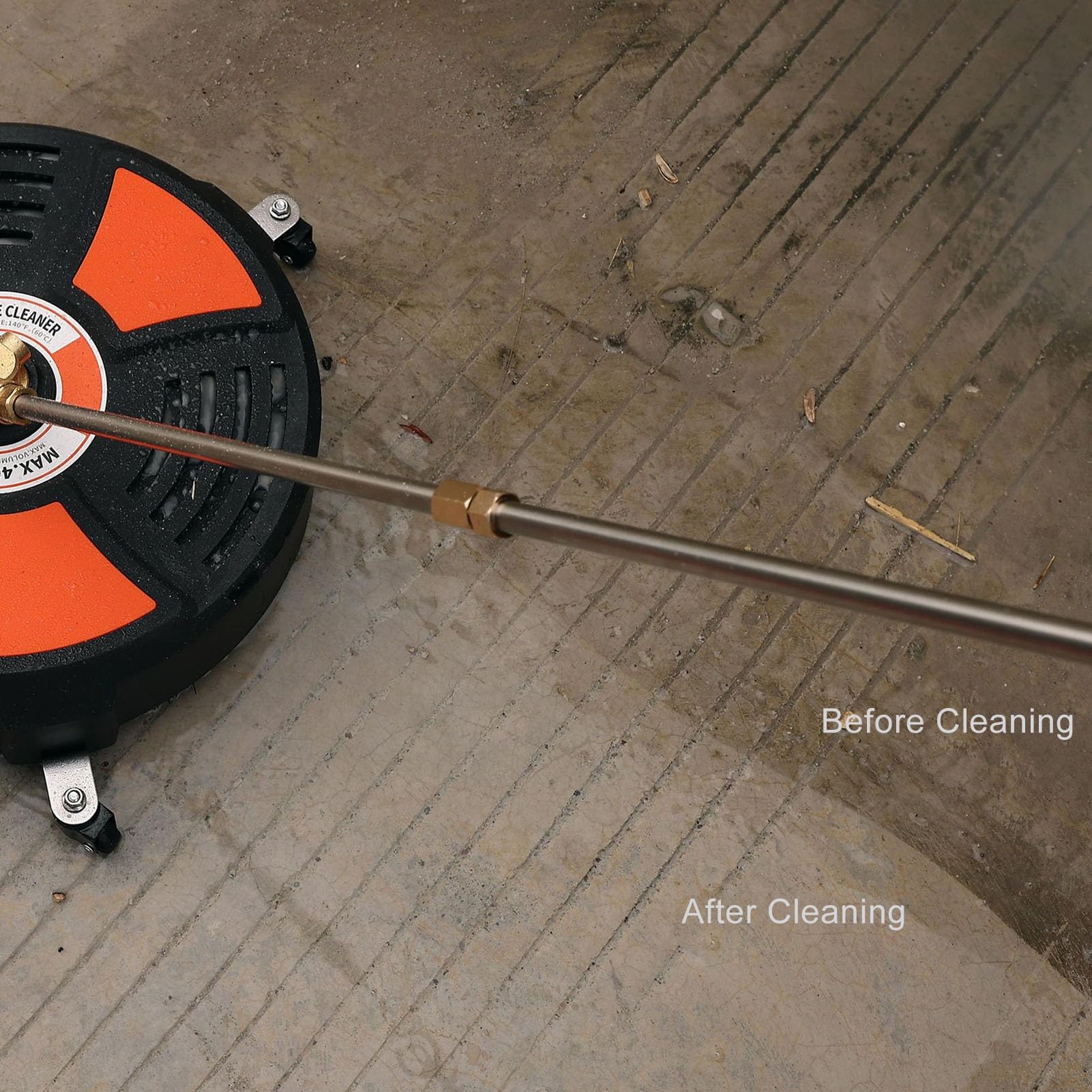 TRELVEX Pressure Washer Surface Cleaner, Universal 16 Inch Pressure Washer Attachment 4000PSI High Pressure Surface Cleaner with 1/4in Quick Connector for Floor Driveway Patio