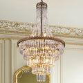TOCHIC French Empire Crystal Chandelier Modern Farmhouse Chandeliers Ceiling Light for Foyer Entryway High Ceiling Vintage Antique Bronze Chandelier Light Fixture for Dining Living Room 24" D