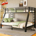 AOOMEEC Higher Quality & Stronger Twin XL Over Queen Bunk Bed, Thickened Heavy Duty More Stable Safer Black Metal Steel Bunkbed Bunk Queen Bed (Easier to Assemble) (Twin XL Over Queen)