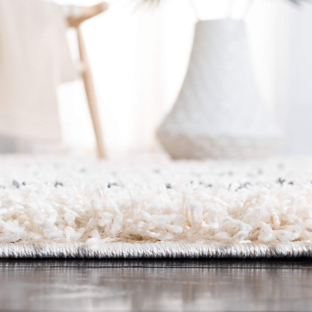 SAFAVIEH Venus Shag Collection Area Rug - 10' x 14', Ivory & Dark Grey, Stripe Design, Non-Shedding & Easy Care, 1.8-inch Thick Ideal for High Traffic Areas in Living Room, Bedroom (VNS604B)