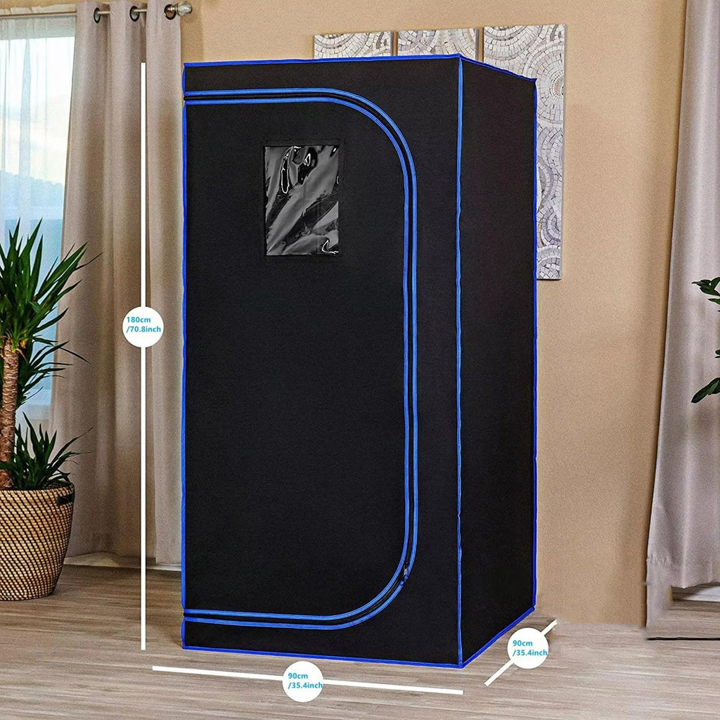 YXKJZHF Full Size Portable Steam Sauna Tent,One Person Indoor Sauna Box for Indoor Home Spa, with Remote Control, Foldable Chair
