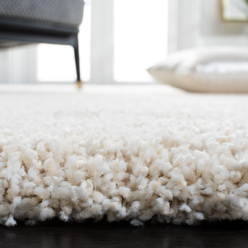 SAFAVIEH Milan Shag Collection Area Rug - 11' Square, Ivory, Solid Design, Non-Shedding & Easy to Clean, Plush Thick Pile, Ideal for Living Room, Bedroom (SG180-1212)