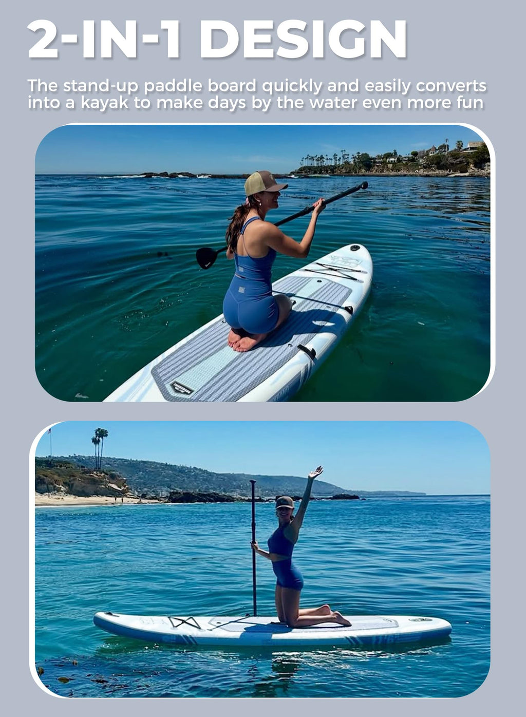 TIGERXBANG Inflatable Stand Up Paddle Board 11'6"×35"×6" with Complete Accessories, Premium Large Paddle Boards for Adults/Youth, Paddle Board Polar Frost Collection