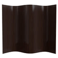 Red Lantern 6 ft. Tall Bamboo Wave Screen - Dark Mocha