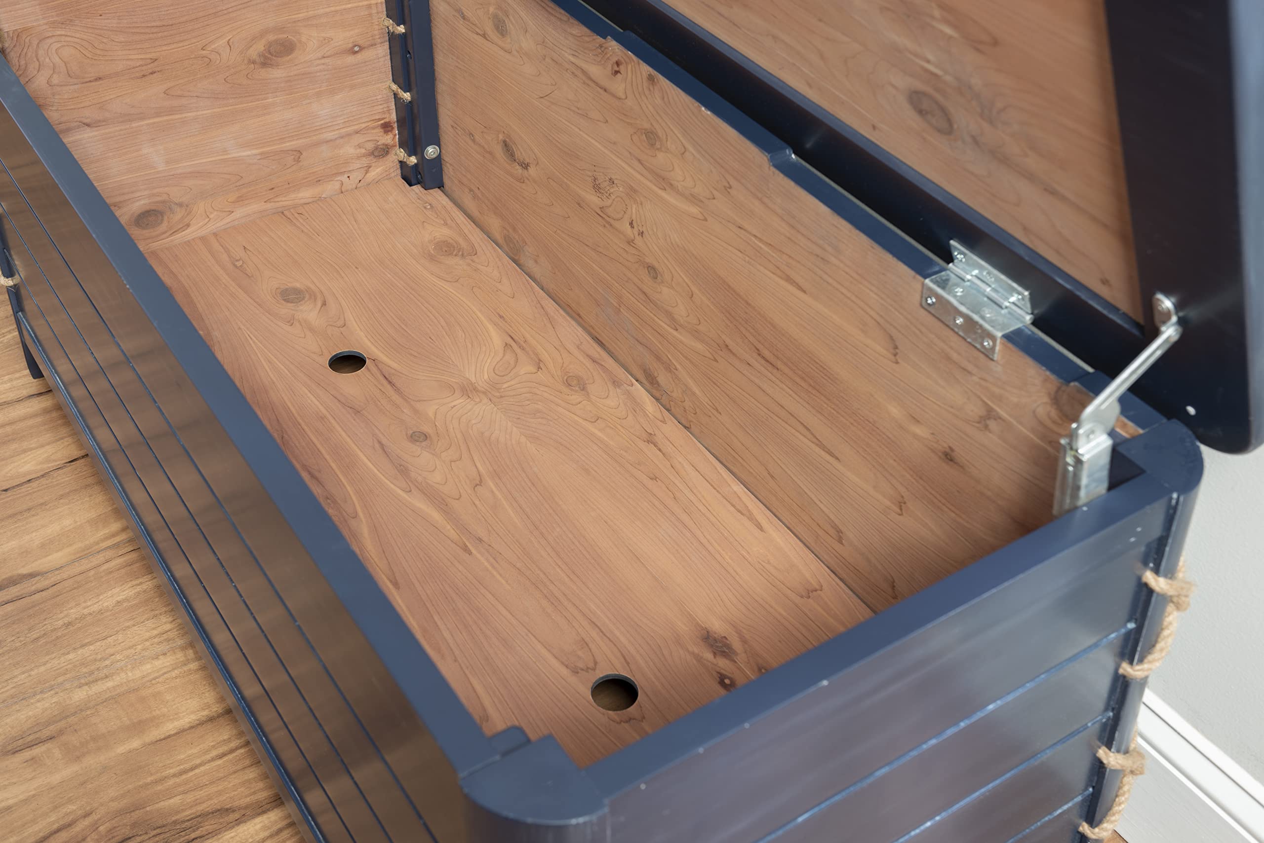 Powell Phillip Navy Blue Cedar Chest with Rope Detailing