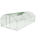 Milleloom Large Metal Chicken Coop, Outdoor Wire Mesh Poultry Cage with 4 Corner Reinforcement Ribs ((9.8' W x 19.7' L x 6.6' H)