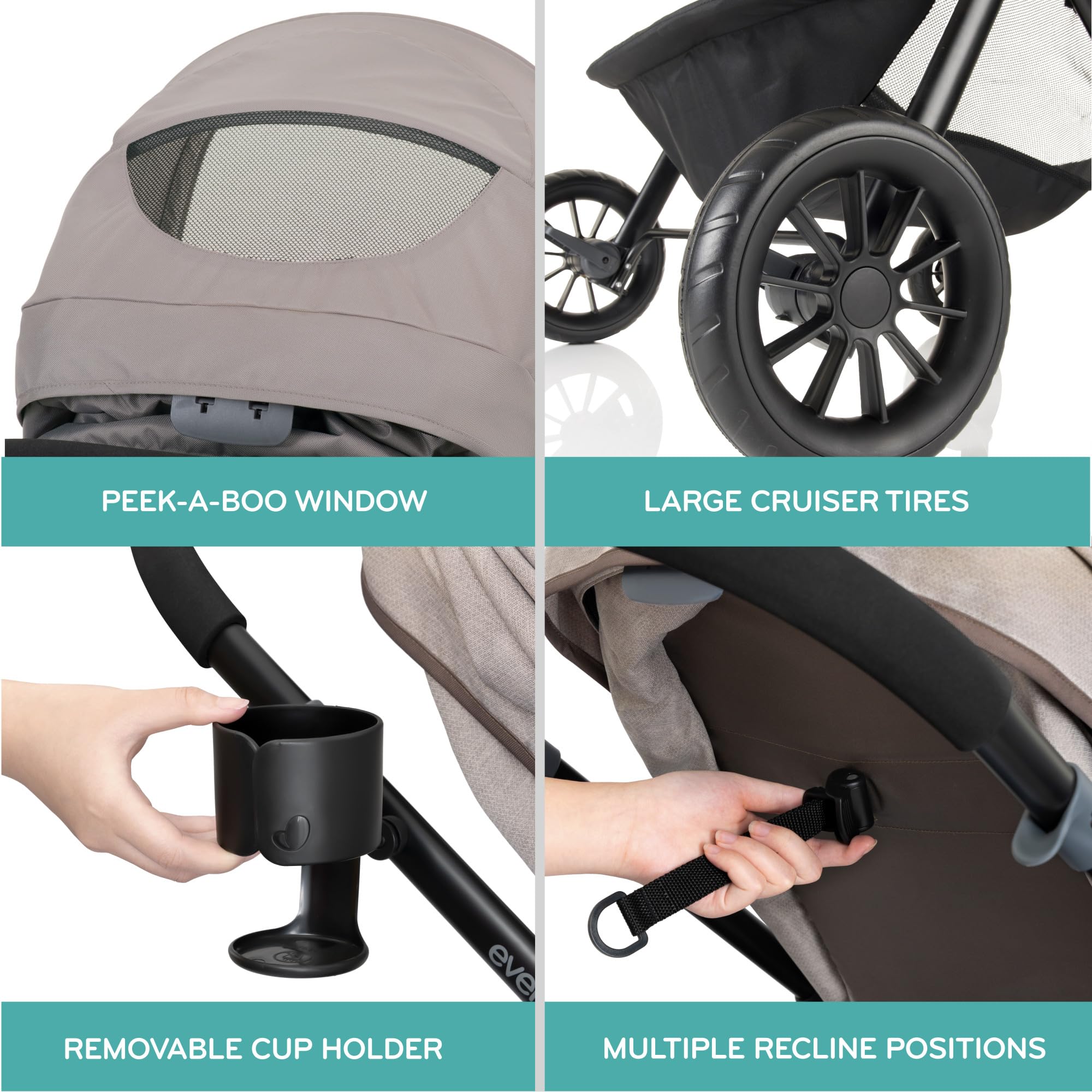 Evenflo Pivot Modular Travel System with LiteMax Preemie and Infant Car Seat (Dusty Rose Pink)