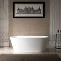 WOODBRIDGE 59" L x 29-7/8" W Luxury Contemporary Solid Surface Stone Resin Freestanding Bathtub in Matte White