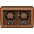 ROTHWELL Double Watch Winder for Automatic Watches with Quiet Motor with Multiple Speeds and Rotation Settings (Tan / Brown)