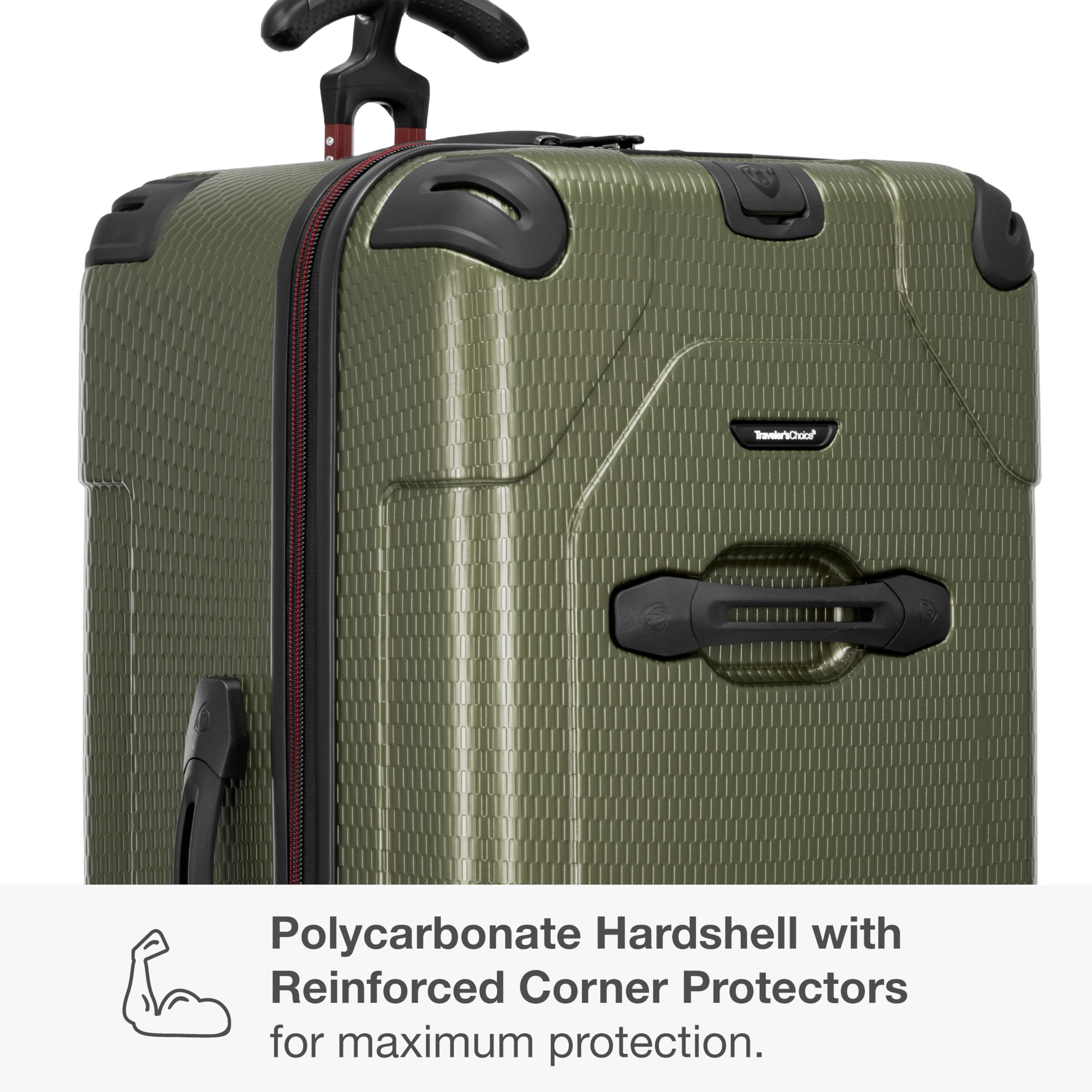 Traveler's Choice Maxporter II Polycarbonate Hardside Trunk with Spinner Wheels, Green, 31-Inch Large Trunk