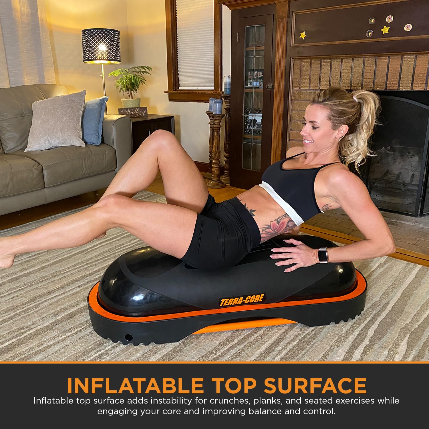 Terra Core Balance Trainer – Inflatable Home Gym Fitness Platform for Core, Strength, Balance, HIIT and Conditioning, Full Body Functional Training Tool for Stability and Cardio Workouts at Home