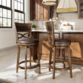Sophia & William Swivel Bar Stools Set of 2, 26 Inch Counter Height Barstools with Backrest & Solid Wood Legs, Faux Leather Bar Stools for Kitchen Island