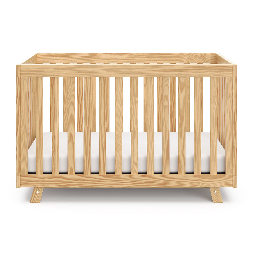 Storkcraft Beckett 3-in-1 Convertible Crib – GREENGUARD Gold Certified, Fits Standard Crib Mattress, Converts to Toddler Bed and Daybed, 4 Mattress Heights, Grow-with-Me Design (Natural)
