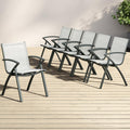 Patio Dining Chairs Set of 6, Outdoor Stackable Chairs with Metal Frame and Backrest, All Weather Breathable Patio Lawn Chair for Garden and Backyard