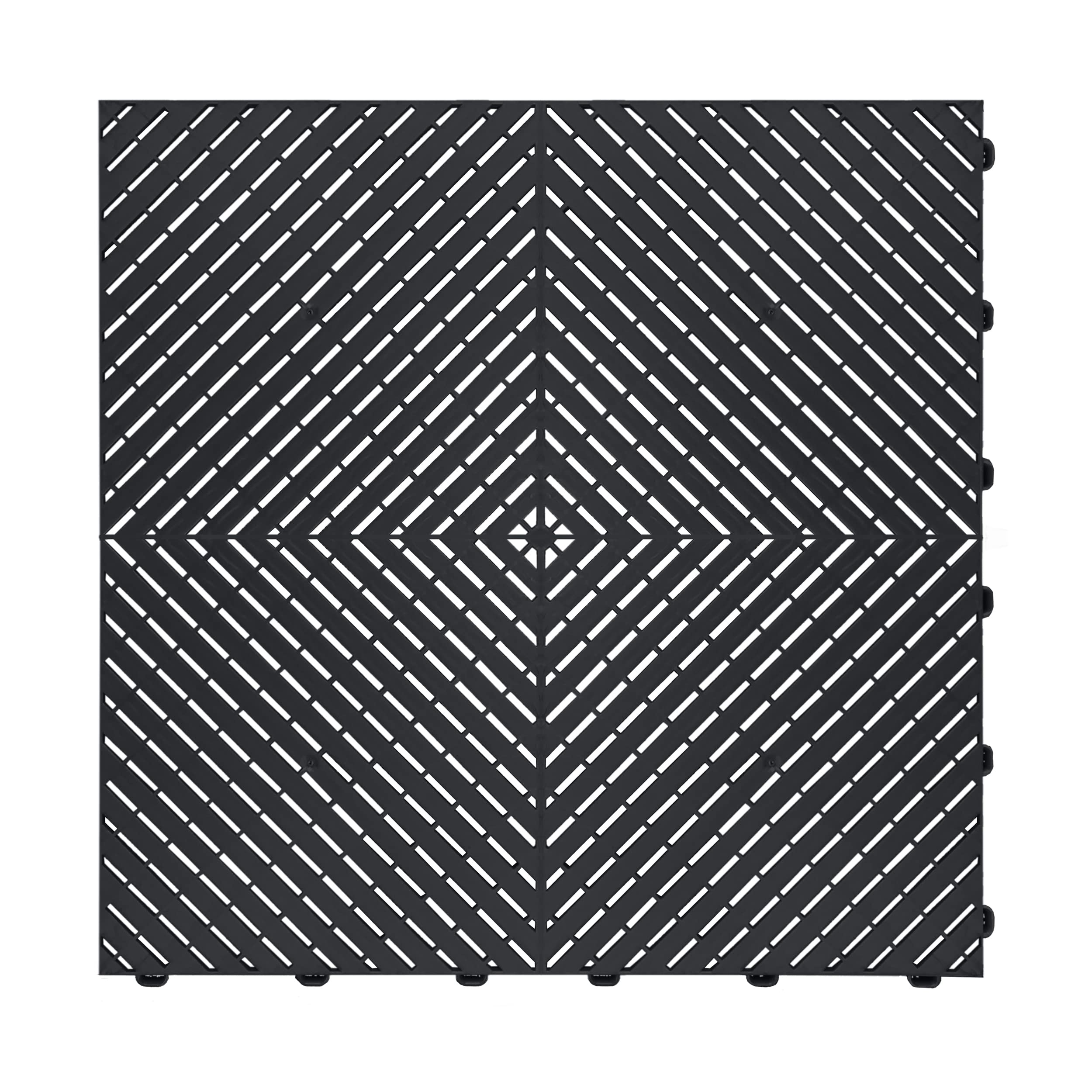 Swisstrax Ribtrax Smooth PRO Interlocking Garage Floor Tiles, 15.75 x 15.75-Inch, Jet Black, 24 Piece Set