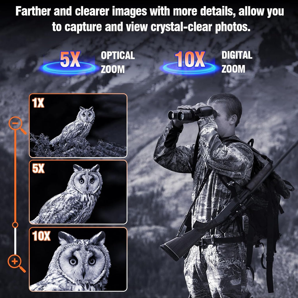 Nightiger 4K Night Vision Binoculars for Adults, Day & Night Vision Infrared Goggles, 7000mAh Rechargeable, 2624ft Long Range, 5X 42MM Zoom for Hunting Camping Hiking