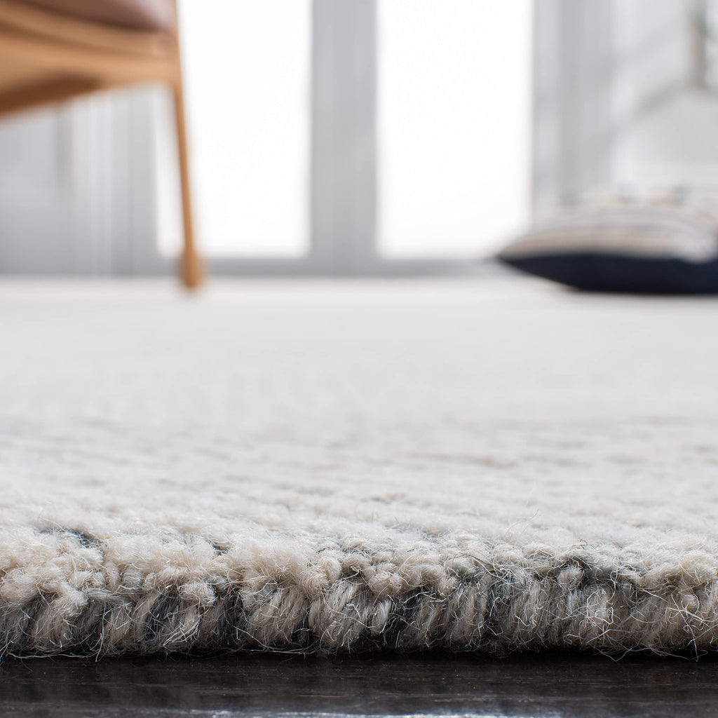 SAFAVIEH Metro Collection Area Rug - 9' x 12', Dark Grey & Ivory, Handmade Wool, Ideal for High Traffic Areas in Living Room, Bedroom (MET999H)