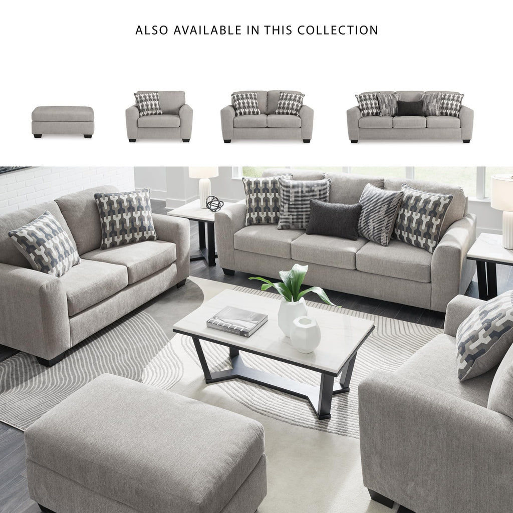 Signature Design by Ashley Avenal Park Casual Upholstered Oversized Chair with 1 Toss Pillow, Light Gray