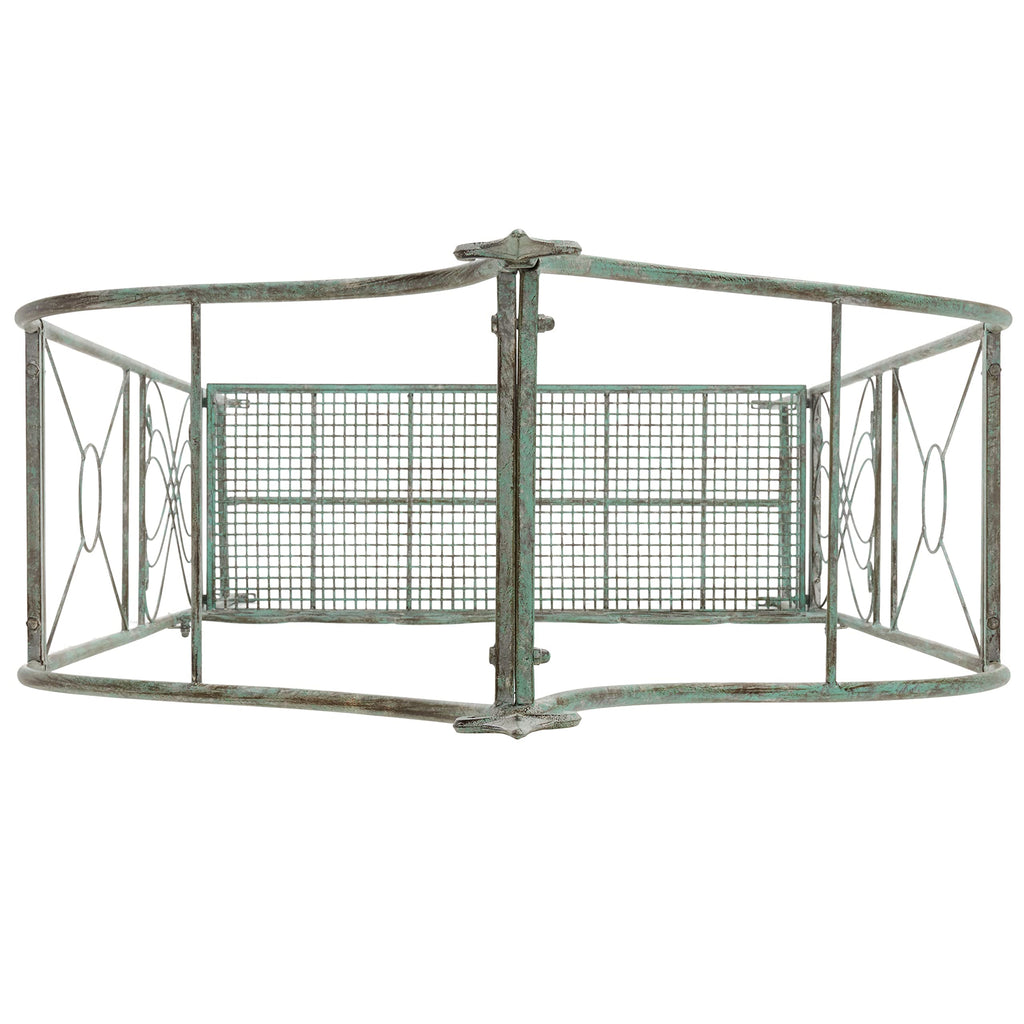 SAFAVIEH Outdoor Collection Eloise Victorian Antique Dark Green Wrought Iron Garden Arch Arbor