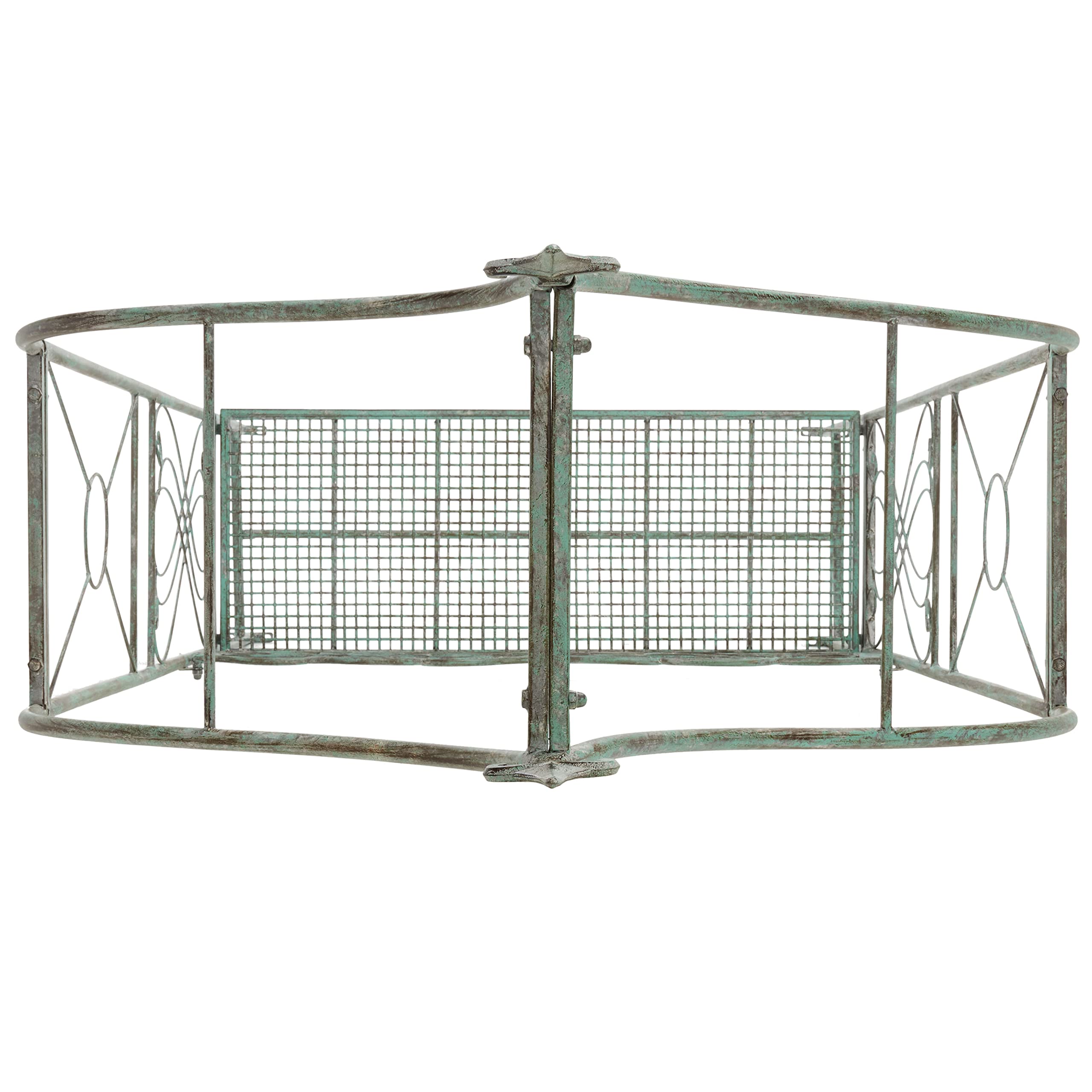 SAFAVIEH Outdoor Collection Eloise Victorian Antique Dark Green Wrought Iron Garden Arch Arbor