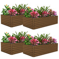 FOOWIN 4pcs 8x4x2ft Galvanized Raised Garden Bed, Planter Raised Garden Boxes Outdoor, Large Metal Raised Beds for Gardening, Garden Bed for Vegetables, Flowers, Herb,478 Gallon Capacity, Brown
