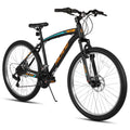 HH HILAND Mens and Womens Mountain Bike, 26 Inch 18 Speed Mountain Bicycle with Dual Disc Brake, Front Suspension Fork, High Carbon Steel Frame Urban Commuter Bike for Adults, Black Orange