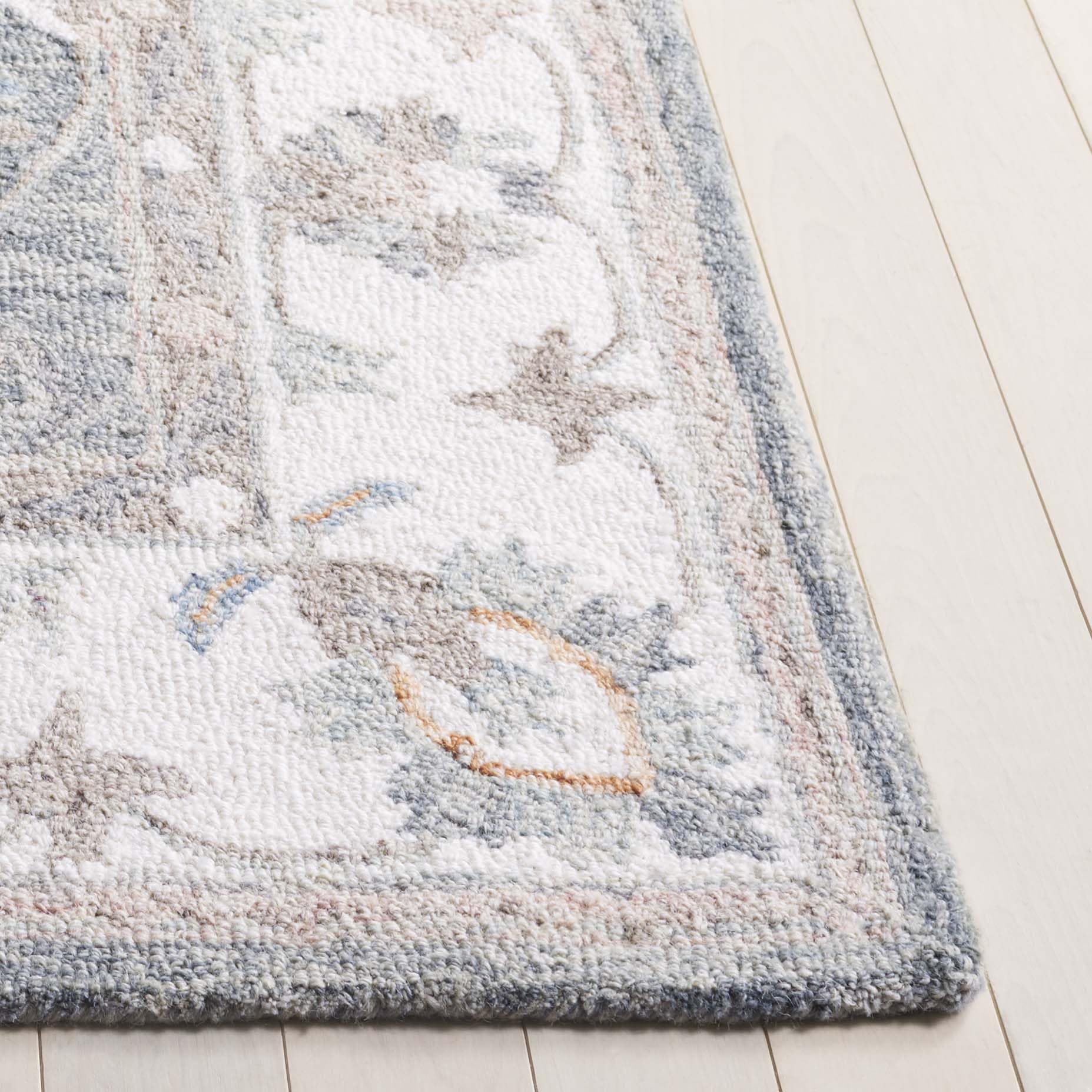 SAFAVIEH Area Rug 8x10 - Heritage Collection - Large - Grey & Ivory, Handmade Wool, Ideal for Living Room, Bedroom, Dining Space (HG125F)