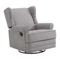 Oxford Baby Teegan Upholstered Glider Recliner Rocking Chair 360° Swivel for Nursery and Living Room - Gray