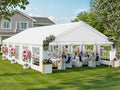 DWVO 20x33 ft Outdoor Heavy Duty Party Tent Wedding Event Shelters Upgraded Galvanized Canopy with Large White Roof, Removable Sidewalls