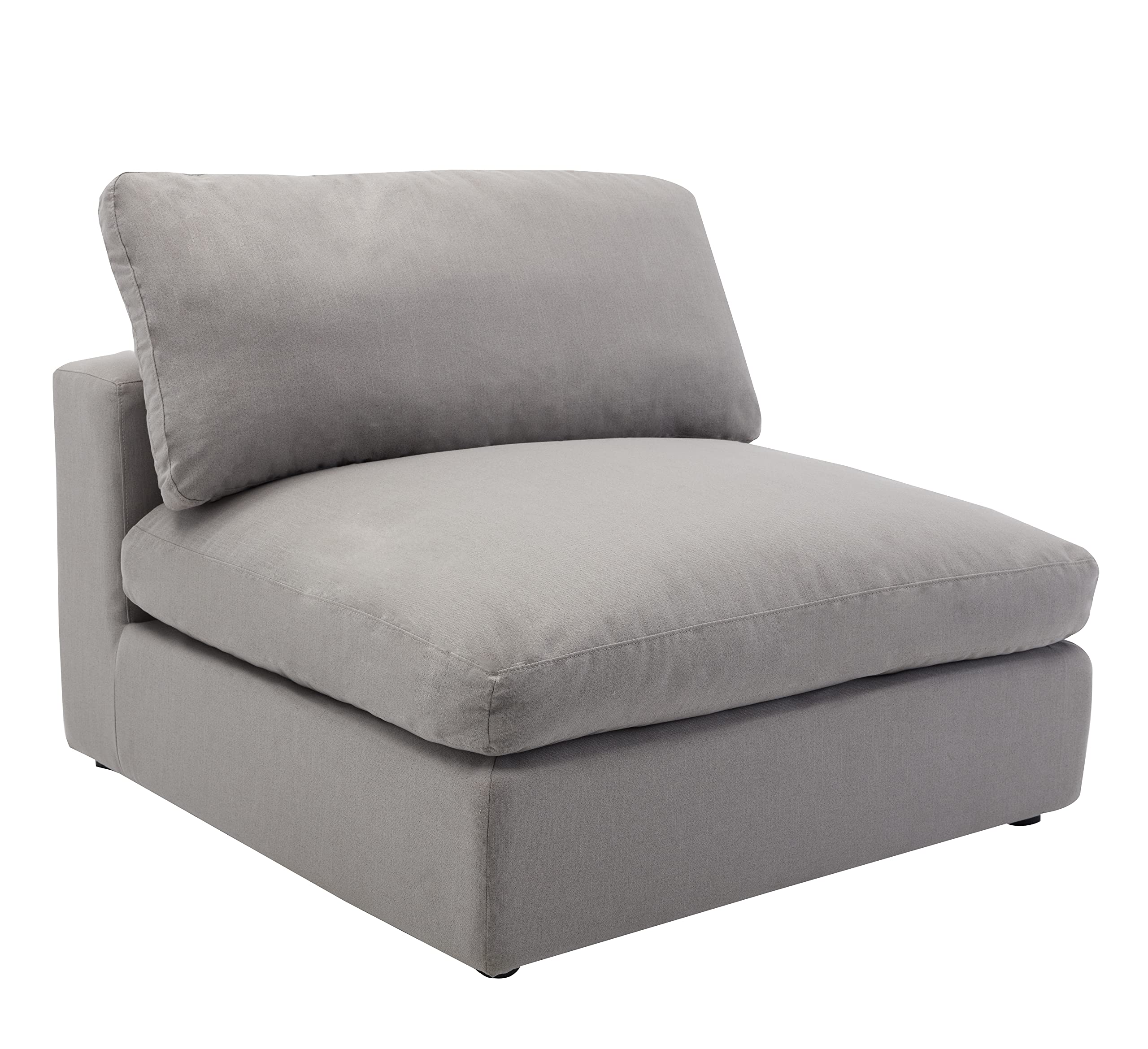 Roundhill Furniture Rivas Contemporary Feather Fill 5-Piece Modular Sectional Sofa with Two Ottomans, Graphite
