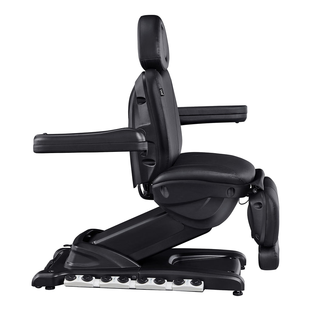 Dir Full Electrical 4 Motor Facial Beauty Bed - Doctor, Tattoo, Medical Podiatry Chair - Spa Aesthetic Chair with Thermal Heated Seats Apollo, Black
