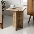 JONATHAN Y Cecil Modern 18.5" Square Natural Marble End Table with Cross Base, Glossy Travertine Solid Stone Accent Side Table for Living Room, Bedroom, Small Spaces, Fully Assembled MTB1104B