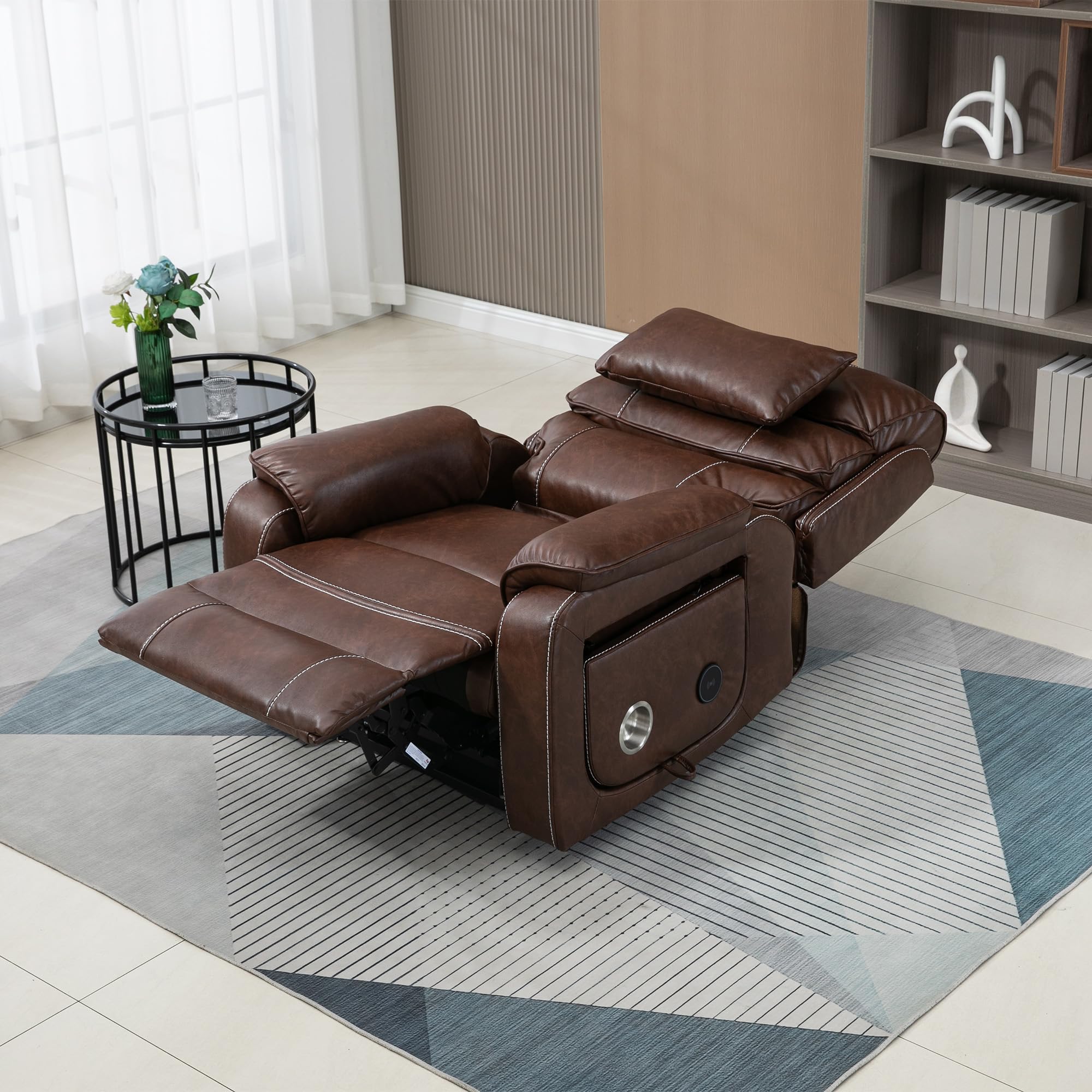 Oversized Electric Lift Chair Versatile Power Recliner Chair 180° Infinite Reclining Armchair for Adults with Massgae,Cupholder,USB-C Ports,Wireless Charging