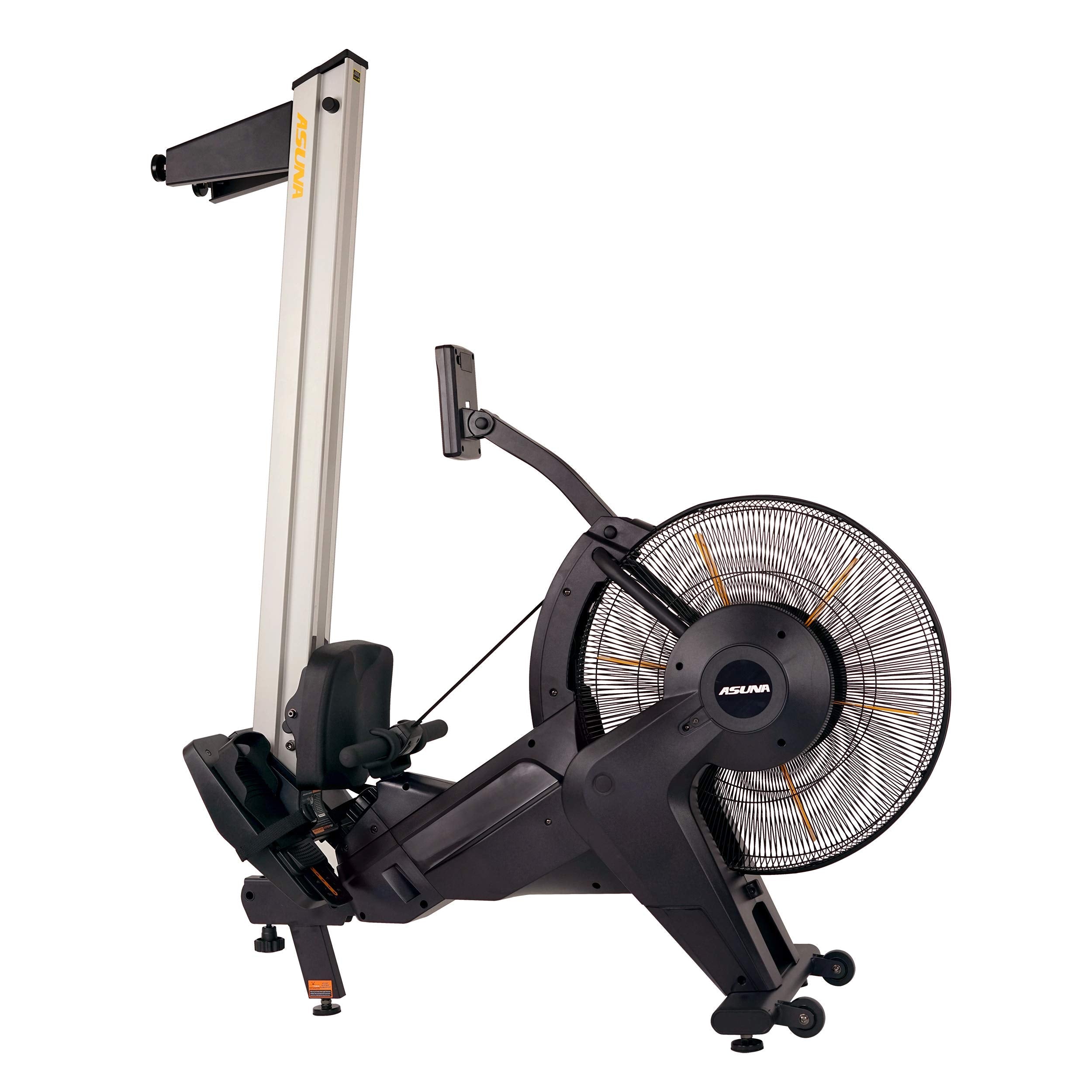 Sunny Health & Fitness Asuna 8580 Ventus Rowing Machine – Air & Magnetic Resistance, 330 LB Capacity, Performance Monitor, Foldable 50" Aluminum Rail, Home Cardio Rower