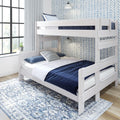 Plank+Beam Rustic Wood Bunk Bed, Solid Wood Twin XL-Over-Queen Bed Frame, Heavy-Duty Bunk Bed for Adults, No Box Spring Needed, White Wash
