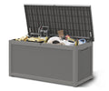 NUNU LAB 260 Gallon Outdoor Storage Box,Resin Large Sturdy Deck Box, Backyard Outside Storage Box Waterproof with Double Wall Panels,Package Delivery Garden Outdoor Hose
