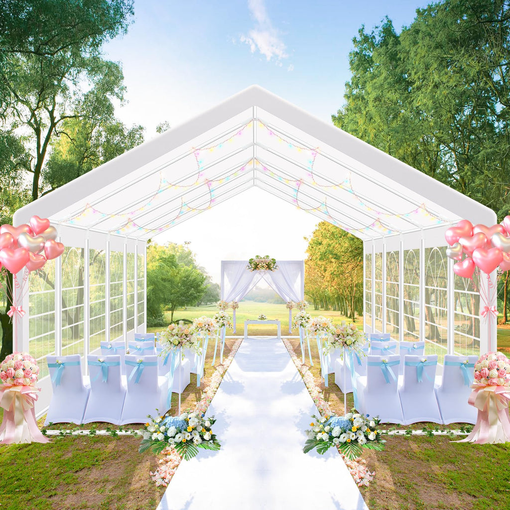 COBIZI 20x30 Outdoor Heavy Duty Party Tent Wedding Canopy with Removable Sidewalls & Storage Bags, Carpas para Fiestas Large Commercial Event Shelter for Patio, Garden UV50+ Waterproof White