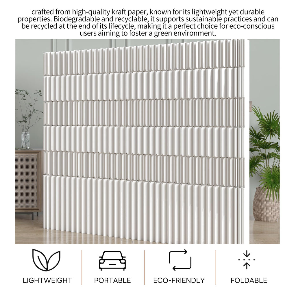 Folding Room Divider – Adjustable Privacy Screen Panel, Portable Freestanding Wall Partition for Home Office, Dorm, Studio & Exhibition(White)-20