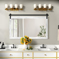 COGOOD Farmhouse Bathroom Mirror - 45 x 30 Large Rectangle Barn Door Mirror for Vanity, Bedroom, Living Room Wall Decor (White)