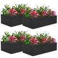 FOOWIN 4pcs 8x4x2ft Galvanized Raised Garden Bed, Planter Raised Garden Boxes Outdoor, Large Metal Raised Beds for Gardening, Garden Bed for Vegetables, Flowers, Herb,478 Gallon Capacity, Black