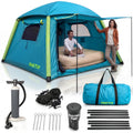 Oaktiv Inflatable Tents for Camping - CloudCamp Glamping Tent for 6 People Waterproof Oxford Fabric(210D), Quick Setup Air Tent with Manual & Battery Pump, UV Protection, 4-Season Inflatable Tent