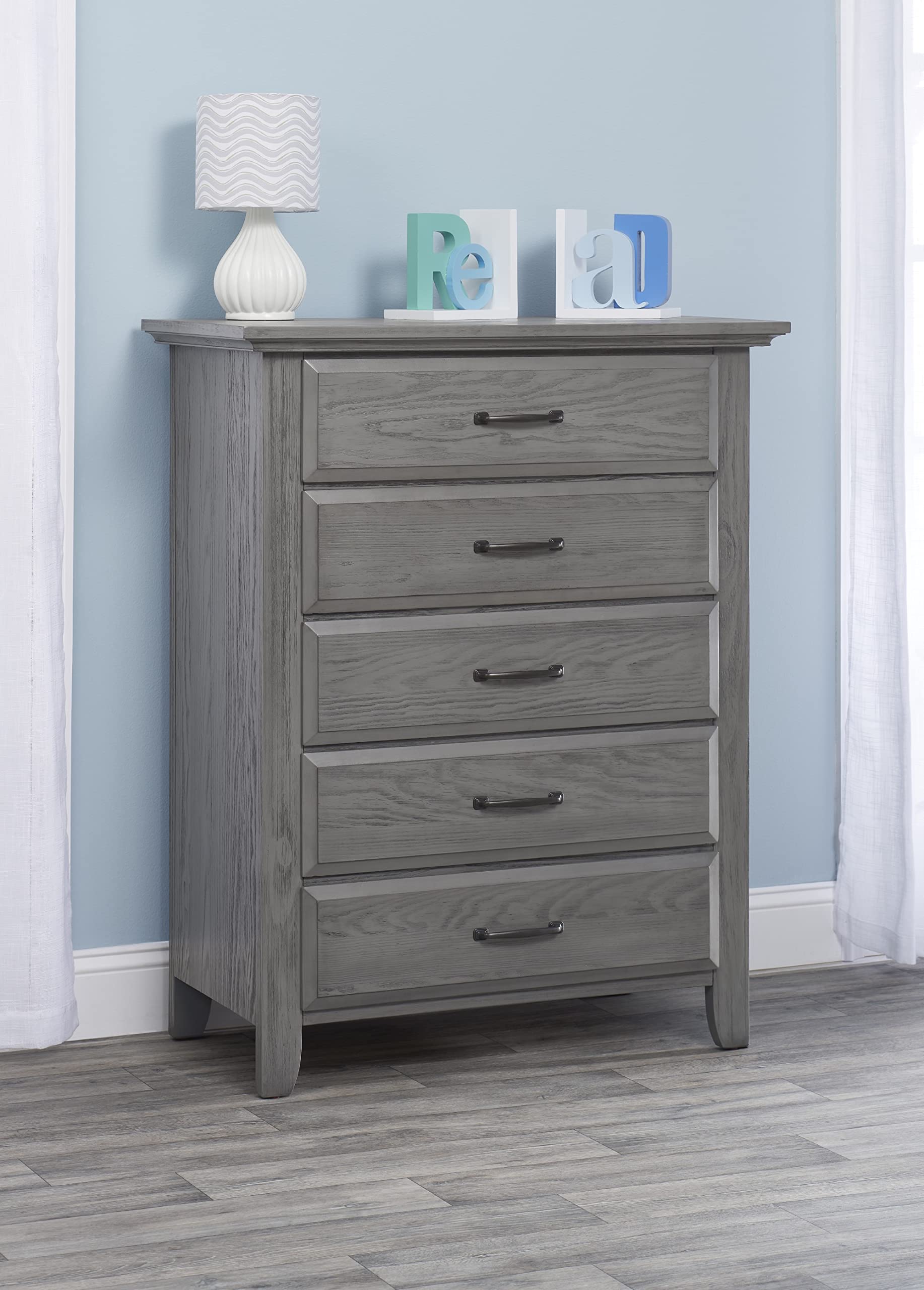 Soho Baby Chandler Premium 5-Drawer Dresser Chest, Graphite Gray