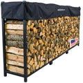 Woodhaven 12-Foot Firewood Rack – American Brand – 3/4 Cord Raised Lumber Storage Rack – Keeps Wood Dry & Ready – Heavy-Duty Steel, Lifetime Structural Warranty (With Cover)