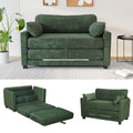 Eafurn 3 Fold Corduroy Sleeper Sofa Couch Bed - Foldable Convertible Futon Loveseat with Pull Out Sofabed and Side Pockets for Living Room Apartment