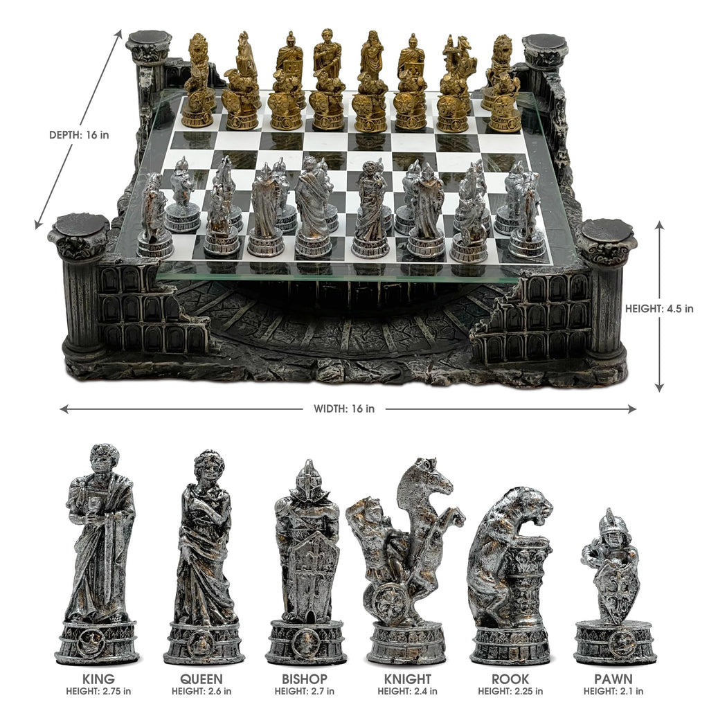 CHH Roman Gladiators 3D Chess Set Games
