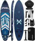 UPWELL 11'6"×35" Extra Wide Inflatable Paddle Board, Stand Up Paddle Board with Kayak Seat, Sup Paddle Boards for Adults, Chipmech Blue
