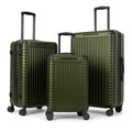 World Traveler Dejuno Abrams 3-Piece Lightweight Hardside Spinner Luggage Set - Olive