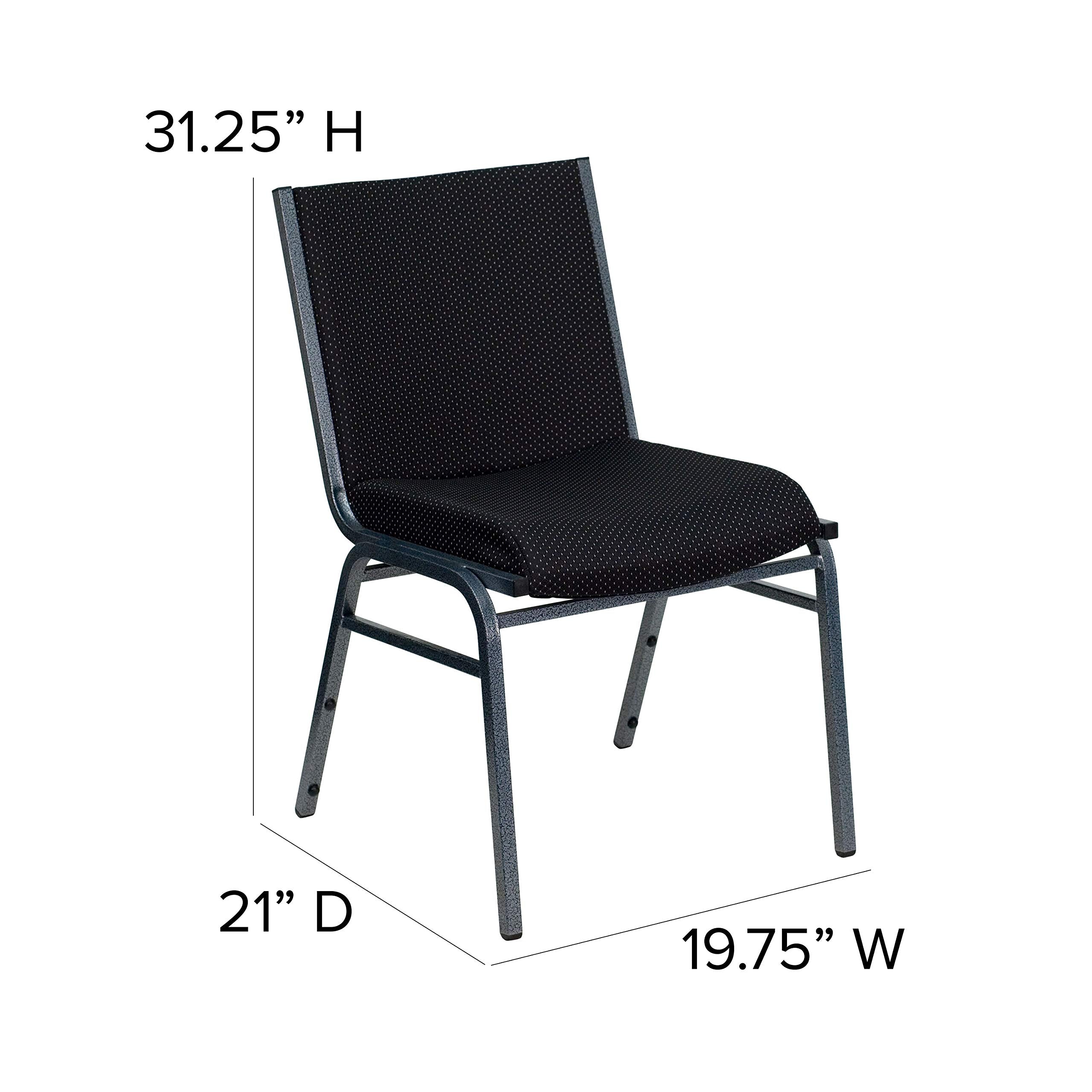 Flash Furniture 4 Pack HERCULES Series Heavy Duty Black Dot Fabric Stack Chair